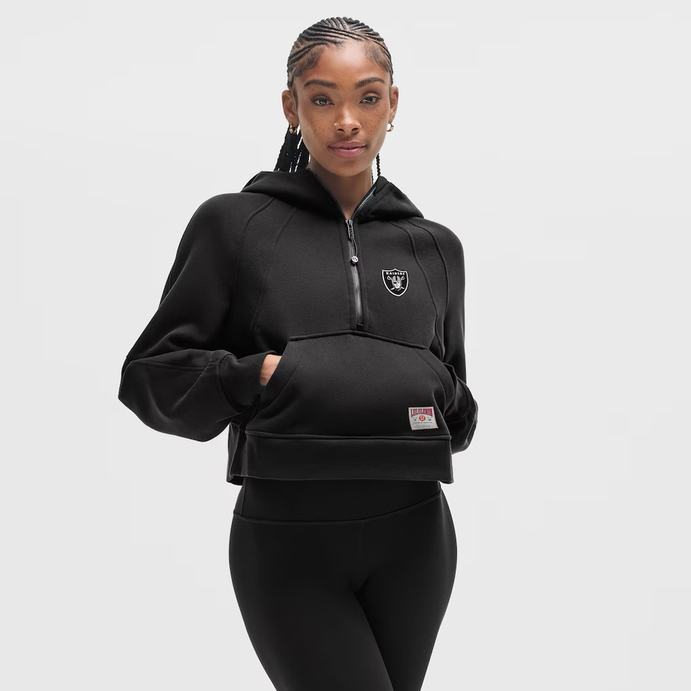Las Vegas Raiders lululemon Women's Scuba Oversized Half-Zip Hoodie - Black